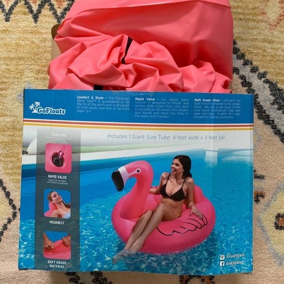 GoFloats Party Tube Inflatable Raft - Flamingo - Picture 5 of 6